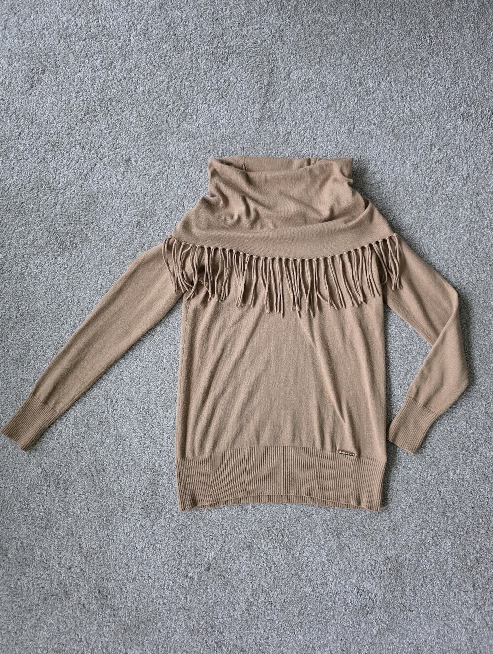 Michael Kors Fringe-Trim Cowl Neck Sweater